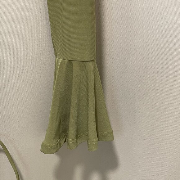 (NWT) FASHION NOVA Short Shorts Romper. Light Olive, S - Picture 5 of 10